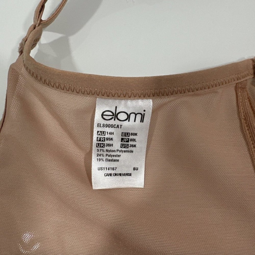 NEW $70 Elomi [‎ 36K ] Matilda Full Figure Underwire Plunge Bra Cafe Nude #5833 - Picture 13 of 13